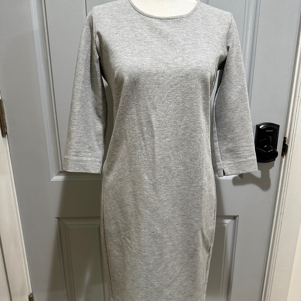 Theory mini shift grey 3/4 sleeve dress size 2